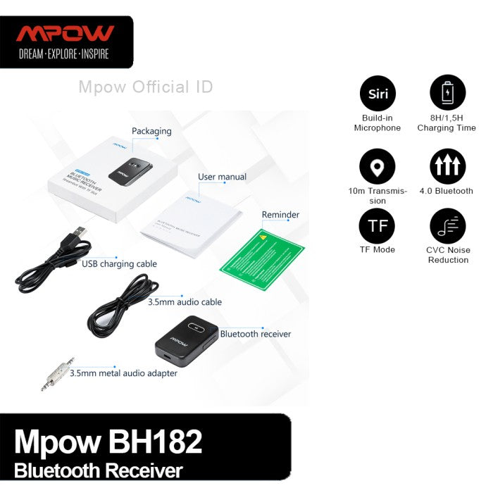 MPOW Portable Bluetooth Aux Adapter MPBH182