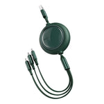 BASEUS Bright Mirror 1for3 Retractabl USB to M L C 3.5A 1.2M CAMLT-MJ