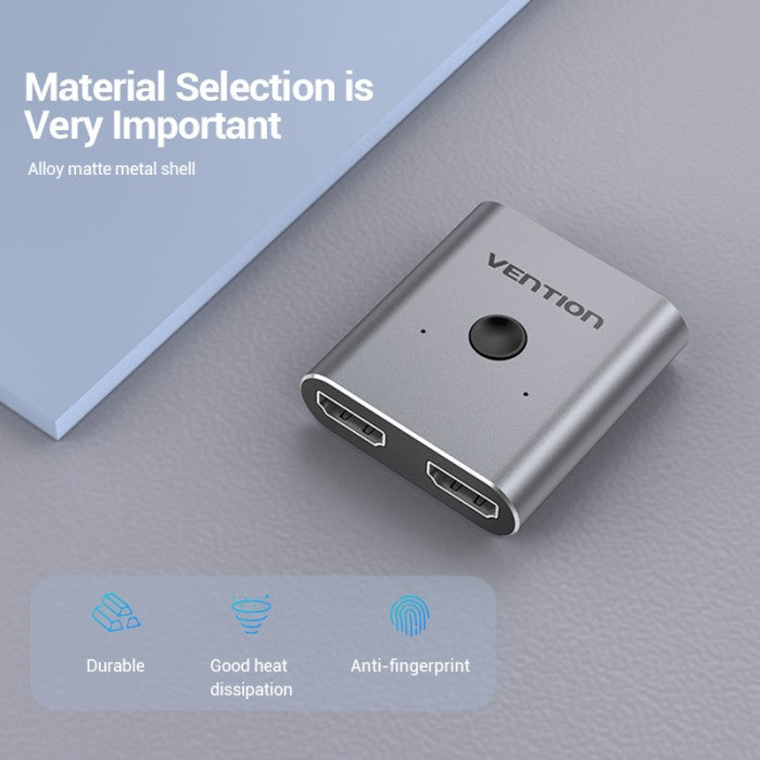 Vention HDMI Switcher Splitter 2 in 1 Out / 1 in 2 Out Bi-Directional - AFU
