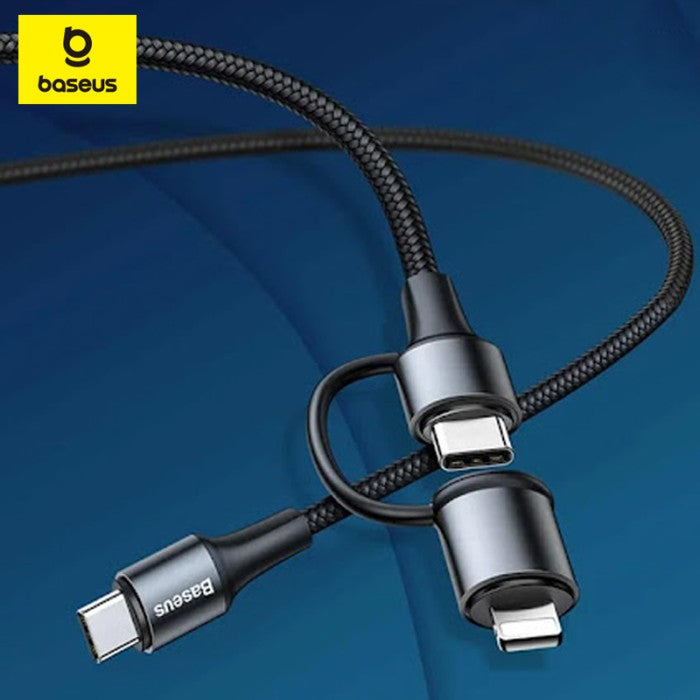 Baseus Twins 2 in 1 Kabel Charger Type-C to Type-C 60W+iP 20W 1m