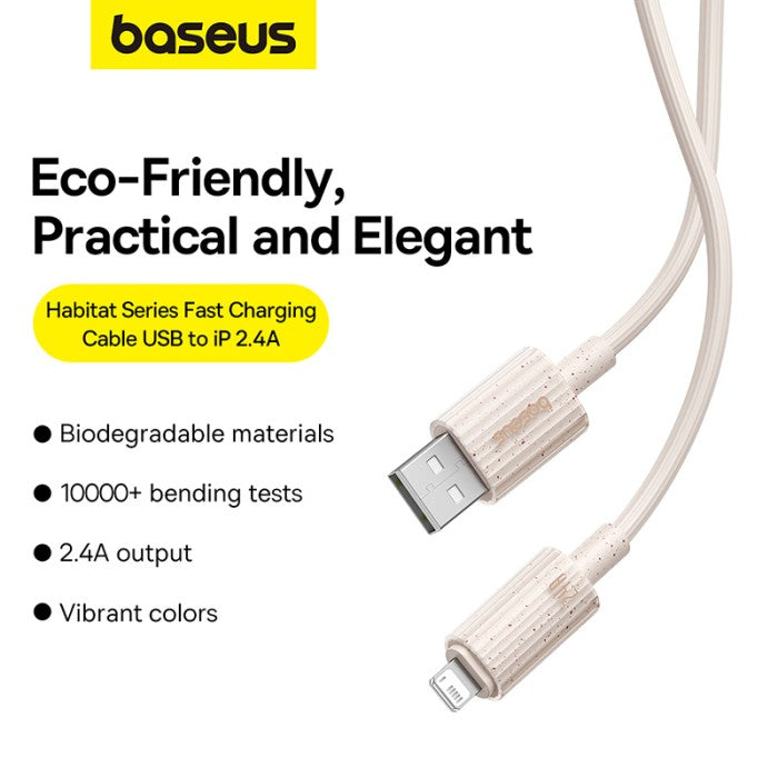 Baseus Kabel Charger Habitat Series USB to iP  Fast Charger 2.4A 2M