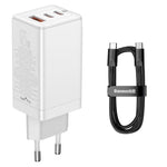 BASEUS Charger GaN3 Pro Fast 2C+U 65W EU with Cable Type-C CCGP