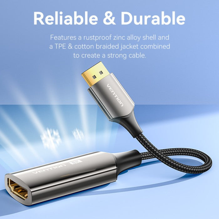 Vention Kabel Converter Displayport DP Male to HDMI Female 4K 8K 60hz 144Hz HDR Cotton Braided - HFN