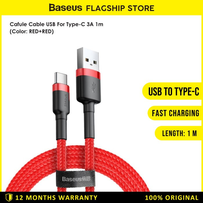 Baseus Cafule Kabel Charger USB A to Type C 1M - CATKLF-B