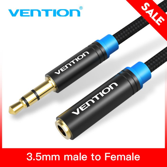 Vention Kabel Jack Audio Extension Cable AUX 3.5mm 1M 2M 5M Cotton Braided - VAB-B06