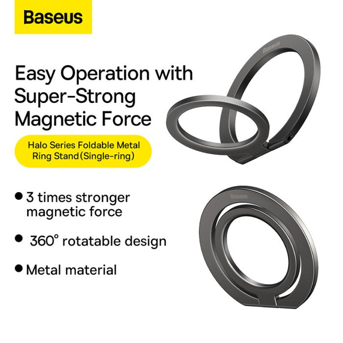 Baseus Halo Series Foldable Metal Ring Stand Single-ring Magsafe