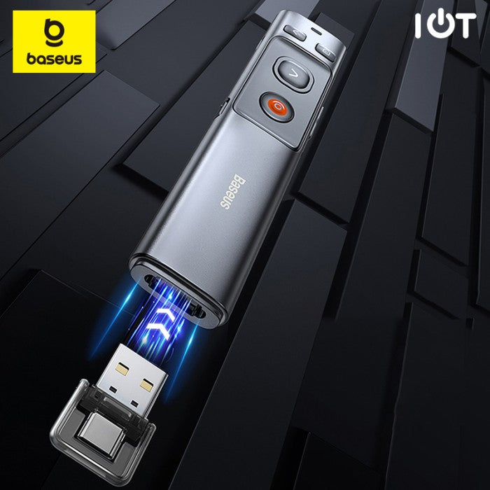 Baseus Orange Dot Wireless Presenter Red Laser Charging - WKCD