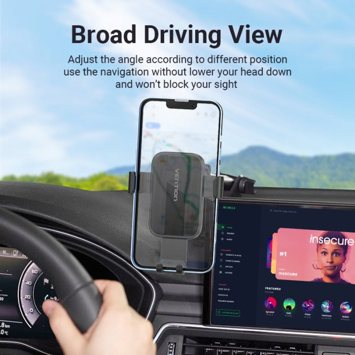Vention Car Phone Mount Holder With Suction Cup ABS - KCO