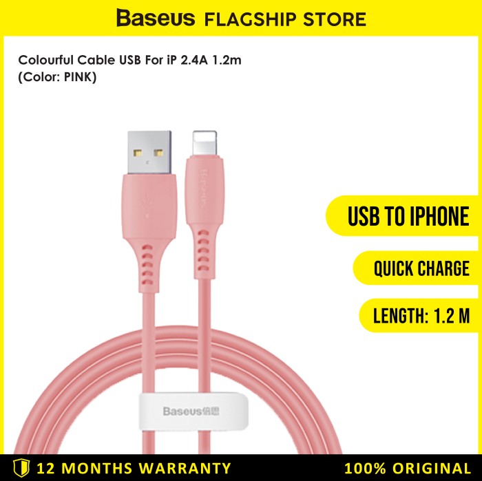 Baseus Colourful Kabel Charger Iphone 14 A to Lightning 1.2M - CALDC-0