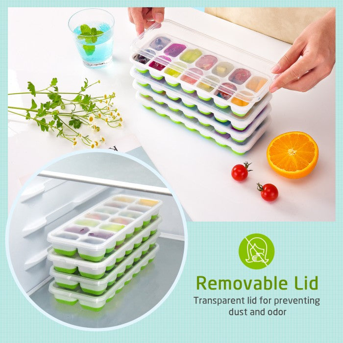 MPOW - Omorc Ice Cube Trays, 4 pack, Easy Release BPA Free MECP218