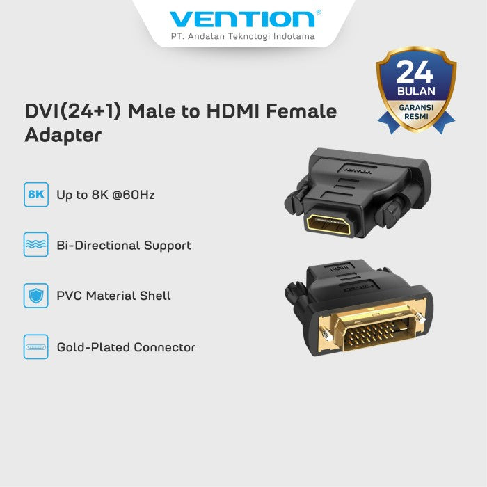 Vention DVI (24+1) Male to HDMI Female Adapter - ECD