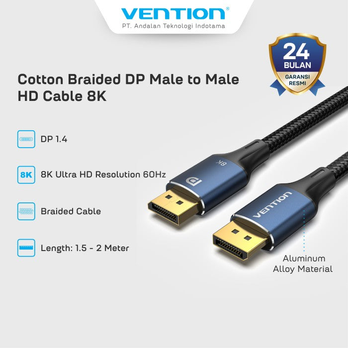 Vention Cable Display Port Male to Male HD 8K 60Hz - HCE