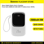 Baseus Qpow Powerbank Digital 20000mAh 20W + Kabel Lightning - PPQD-H