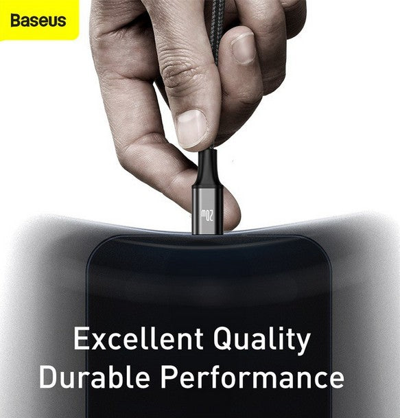 BASEUS Rapid Series 3-in-1 Cable Type-C to C+L+C PD 20W 1.5m CAMLT-SC