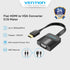 Vention Flat HDMI to VGA Converter with Female Micro USB and Audio Port 0.15M - 74346