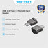 Vention Card Reader USB 2.0 Type C MicroSD Zinc Alloy Type - CLM