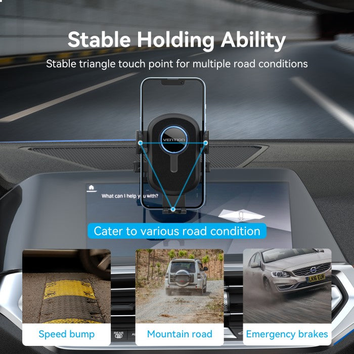 Vention Car Phone Mount with Suction Cup+Duckbill Clip - KSB
