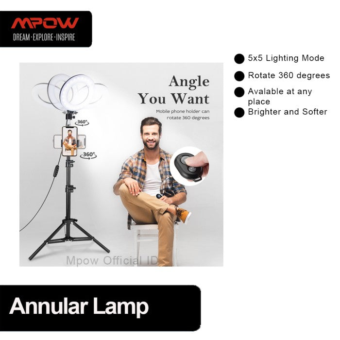 MPOW - Atmoko 6.3 inch LED Ring Light for ShootingLighting GEBH377AB