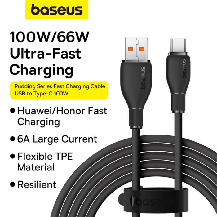 Baseus Pudding Series Fast Charging Cable USB to Type-C 100W 2M