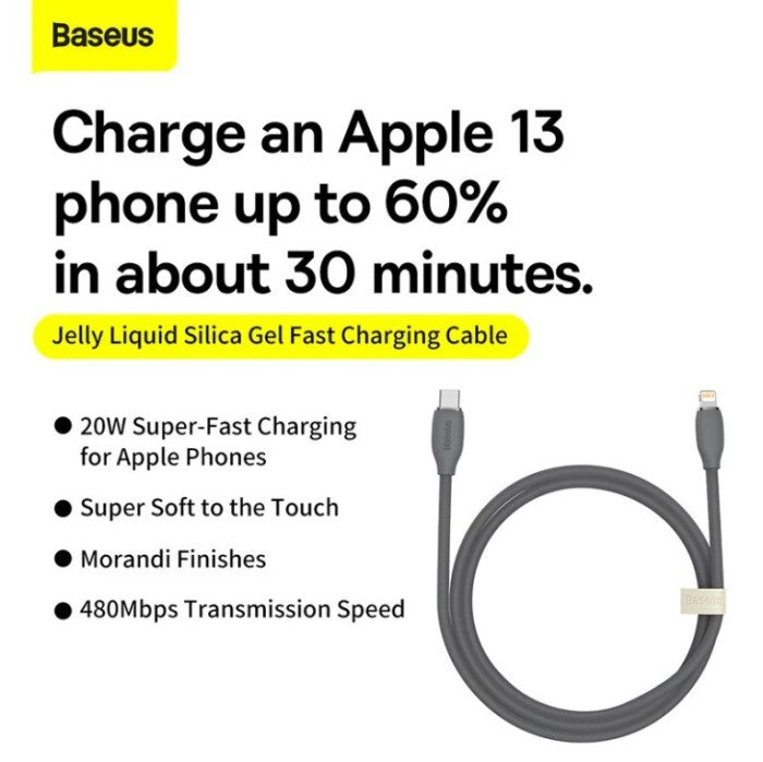 BASEUS Liquid Silica Gel Fast Charging Cable Data C to iP 20W CAGD02