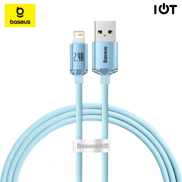 BASEUS Kabel Crystal Shine Fast Charging Data USB to iP 2.4A -CAJY001
