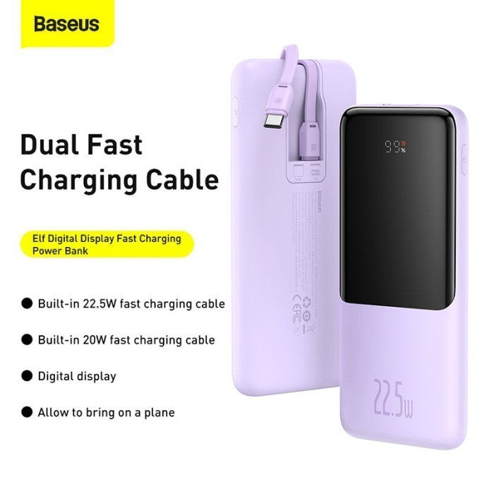 Baseus Powerbank 10000mAh Elf Digital Display 22.5W 20W USB C - PPJL