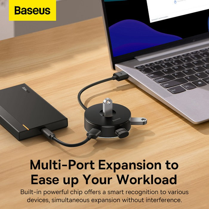 Baseus Round Box HUB Adapter (USB 3.0 to USB 3.0*1+USB2.0*3) - CAHUB-F