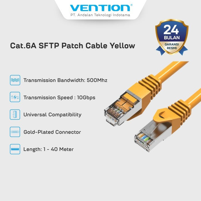 Vention Kabel LAN Cat6a cat6 SFTP Patch Cable RJ45 10Gbps 500Mhz 10M 12M 15M  - IBH