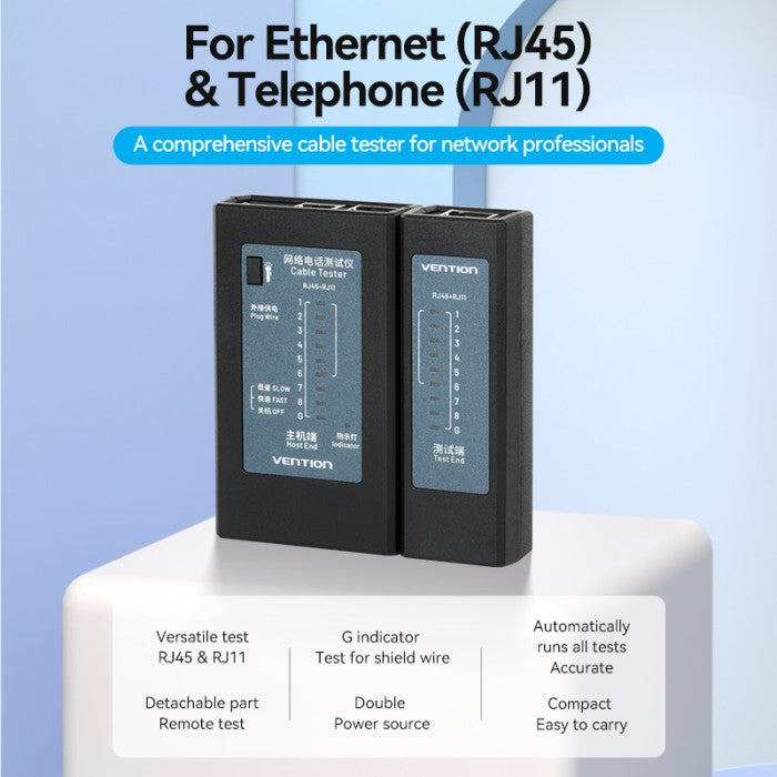 Vention Alat Penguji Manual Network Cable Tester RJ45 RJ11 - KEF