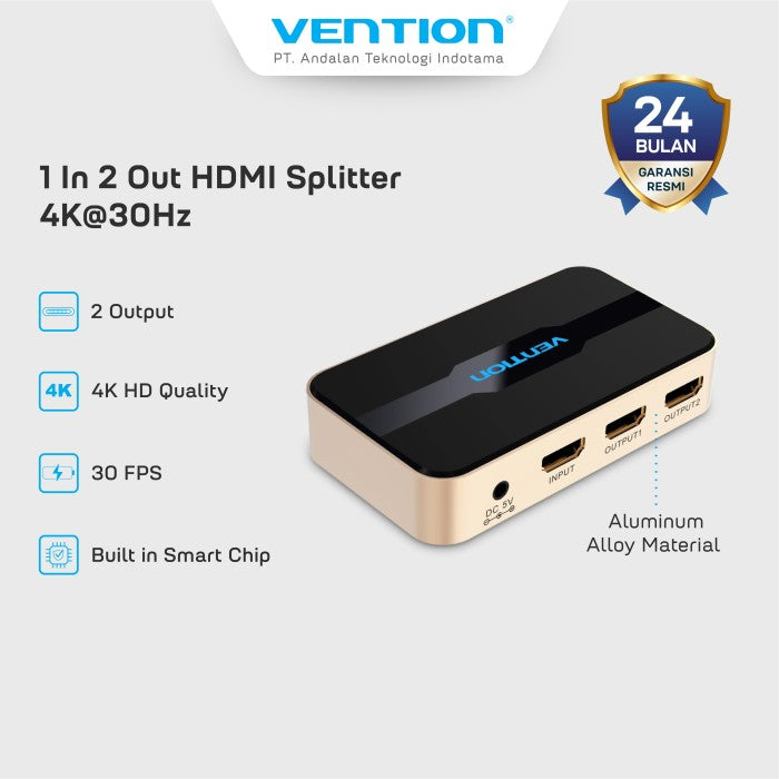 Vention HDMI Splitter (1 In 2 Out) Full HD 3D 4K - ACBG0