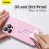 Baseus Phone Case iP 13 Pro 2021 Liquid Silica Gel Protective Camera Lenss - Pink