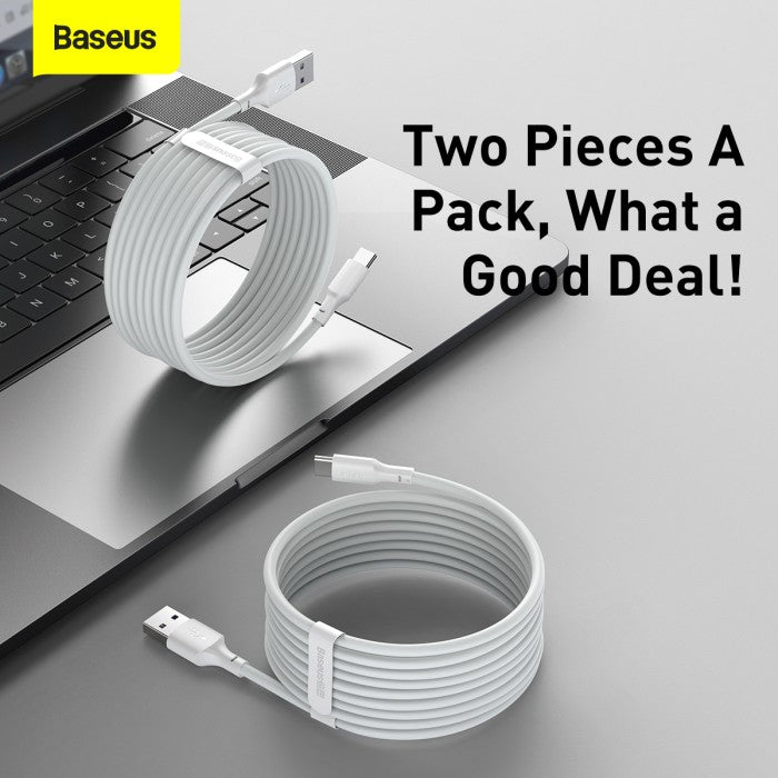 Baseus Simple Wisdom Kabel Charger 5A USB to Type C 1.5m (2pcs)