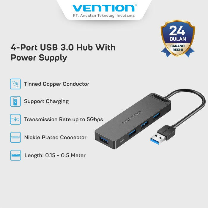 Vention  Hub 4in 1 USB 3.0 with Power Supply - CHL