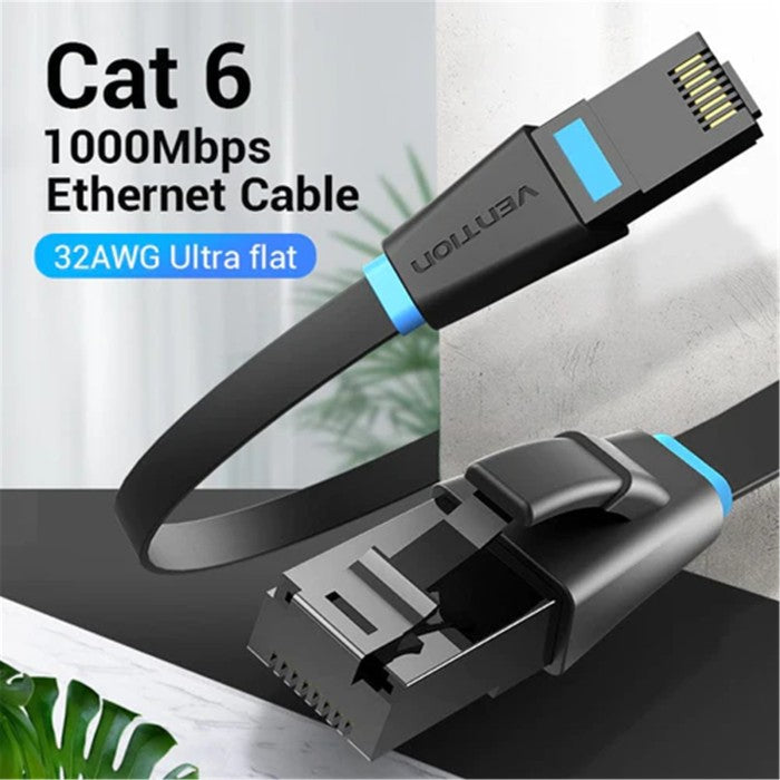 Vention Kabel LAN Flat Cat.6 UTP Patch Cable RJ45 1000Mbps 15M 20M 30M 35M 40M  50M - IBJ