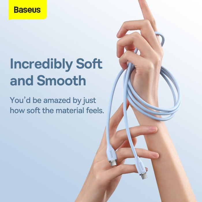 BASEUS Kabel Type-c to Type-c 100w Fast Charging Jelly Silica CAGD