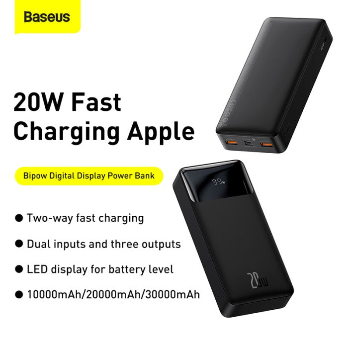BASEUS Bipow Digital Display Powerbank 20000mAh 20W - PPDML-M