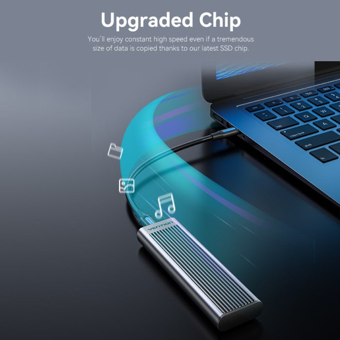 Vention Cassing M.2 NVMe SSD HDD Enclosure Bundling Kabel USB 3.1 Type C Gen 2 Heat Sink ABS Aluminum Alloy - KPK