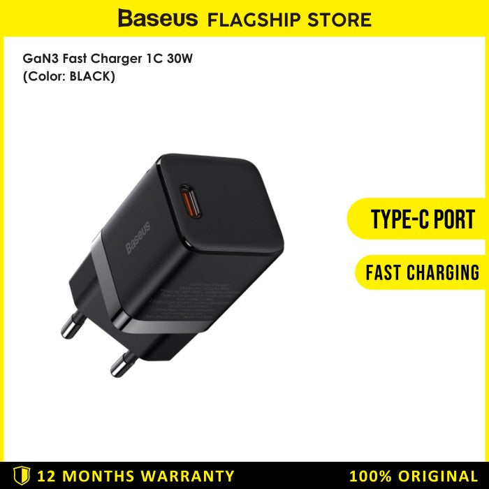 Baseus GAN3 Adaptor Fast Charger 1C 30W EU Black - CCGN01010